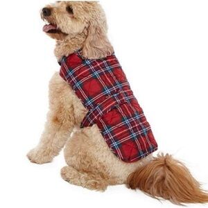 St. John’s Bark NWT Plaid Dog Jacket - Red and Blue